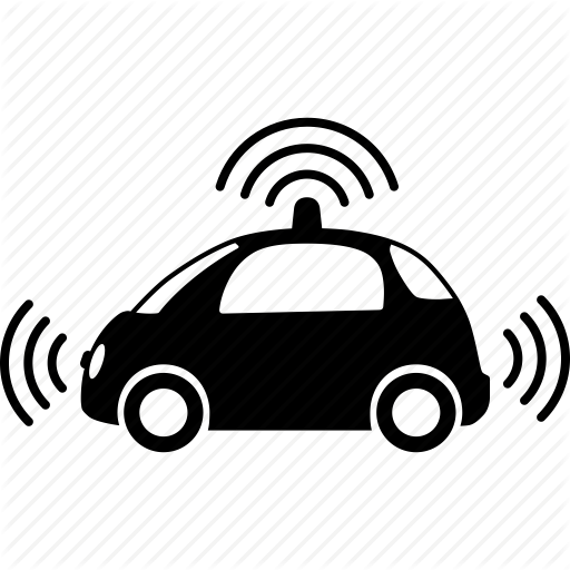 Self-driving Car Black Icon Stock Vector - Illustration of flat 