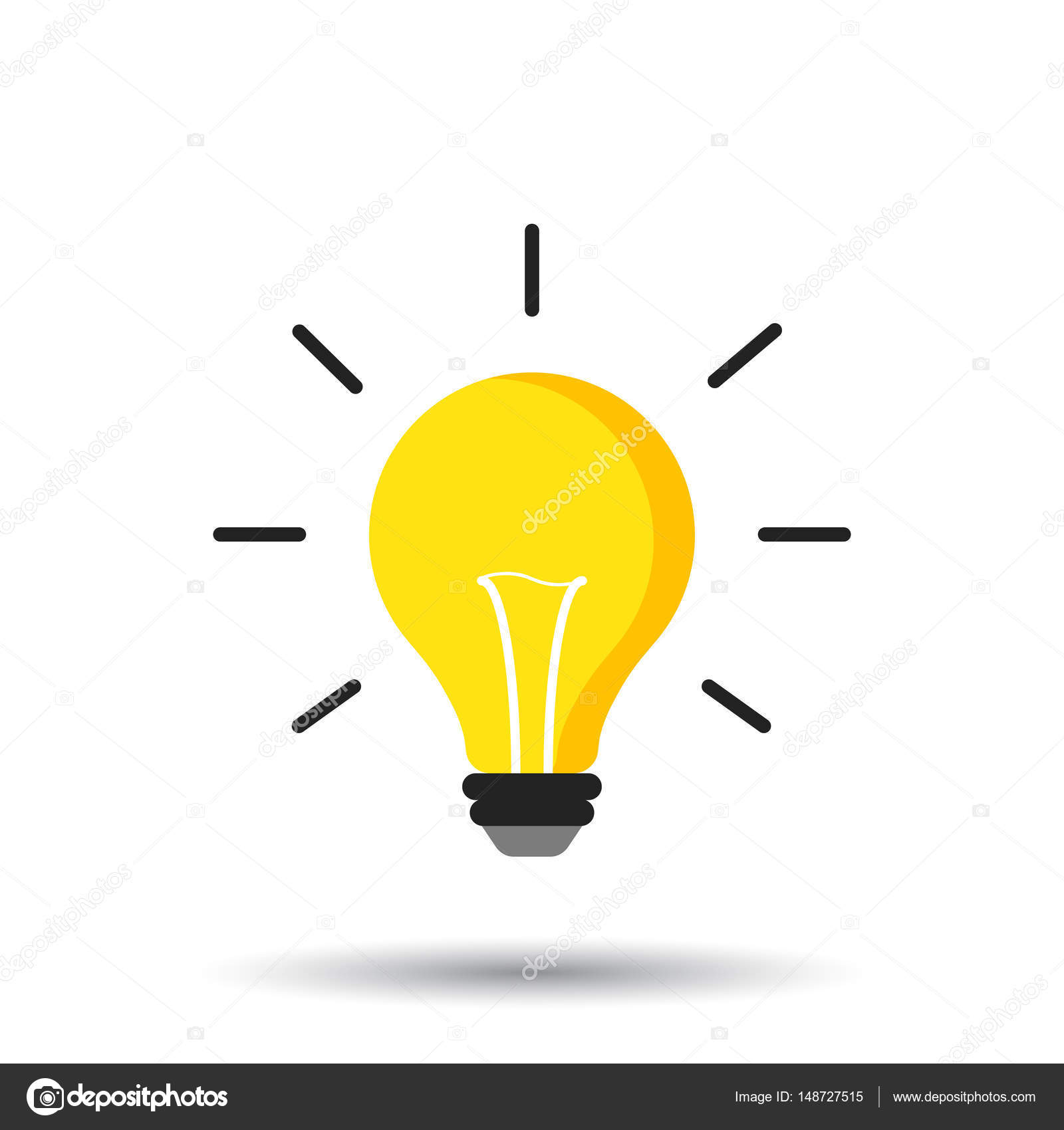 Simple Light Bulb Icon. Vector Illustration Stock Vector 