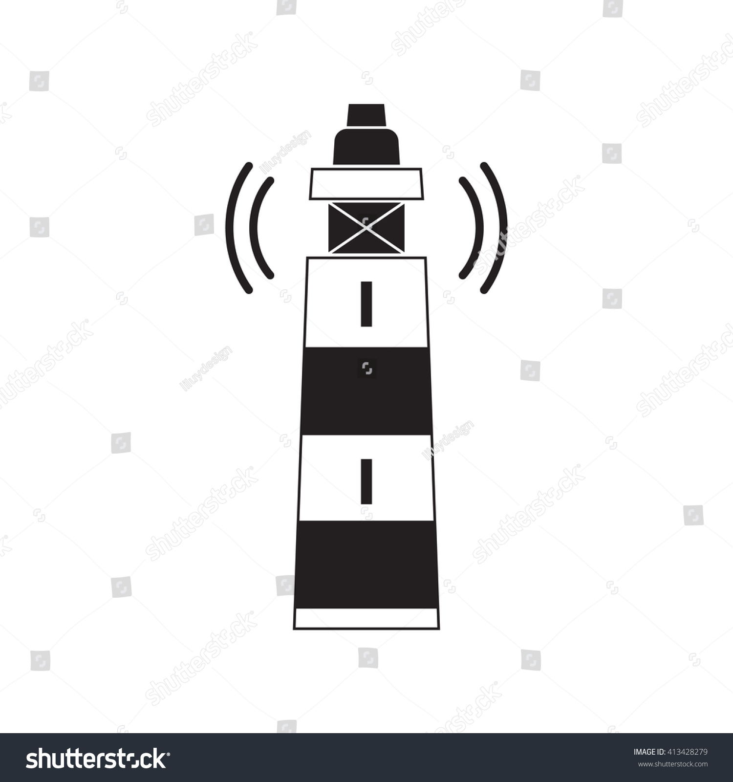 Lighthouse Icon, Line Design. Minimalistic Logo Design. Vector 