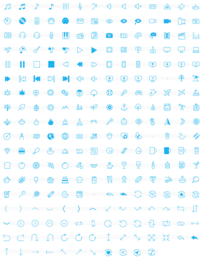 Vector Line Icon Font (PSD, Illustrator, Webfont) | Fonts 