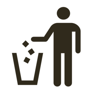 Throwing Litter Icon On Black And White Vector Backgrounds Vector 