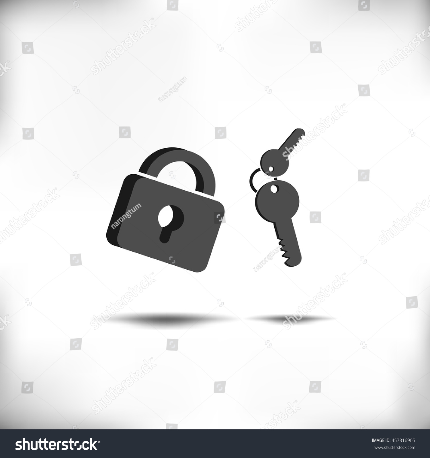 Lock and key icon on white background. | Buy Photos | AP Images 