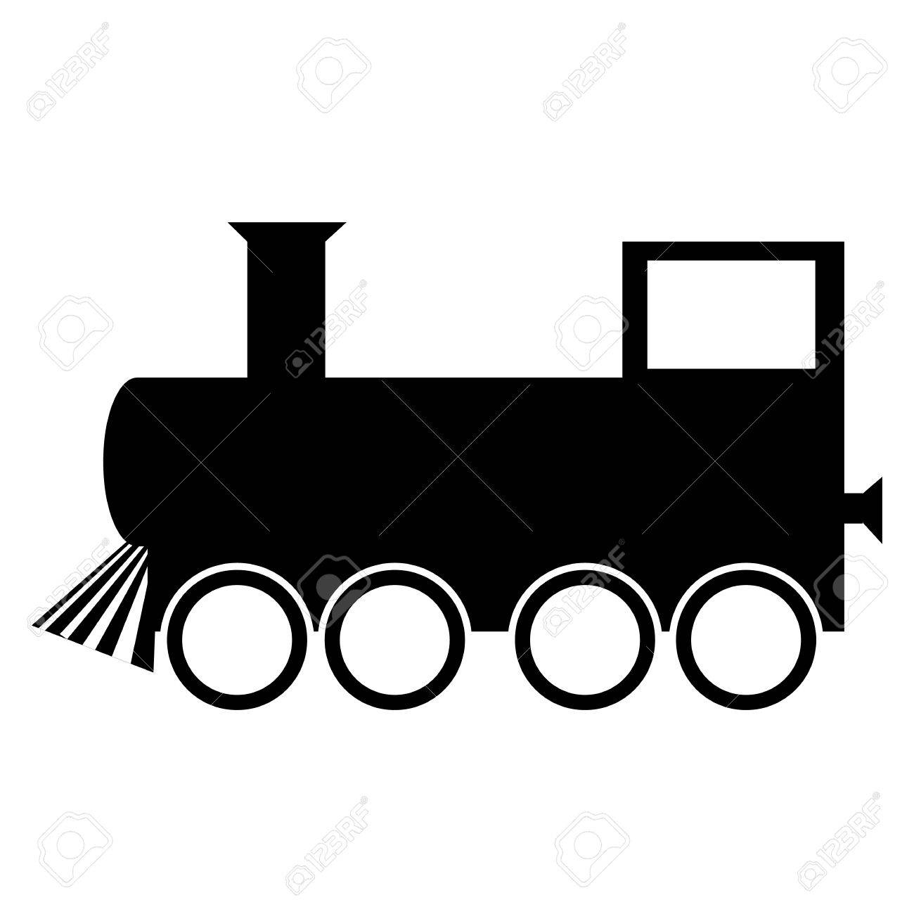 Old style steam engine locomotive icon in red and black colors 
