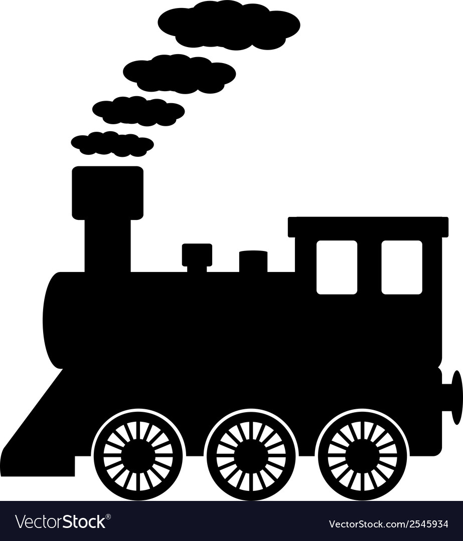 Old steam locomotive icon simple style Royalty Free Vector