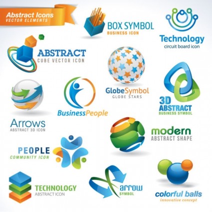 Vector Abstract Logo Icon Design Set Stock Illustration 