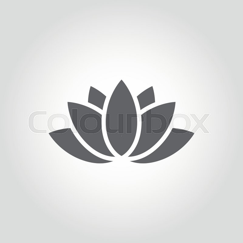 Lotus Flower Icon On White Background Stock Vector 459356158 