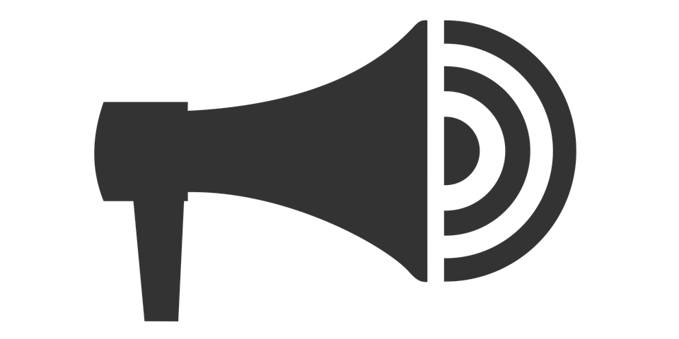 Advertisement, advertising, announcement, horn, loudspeaker 