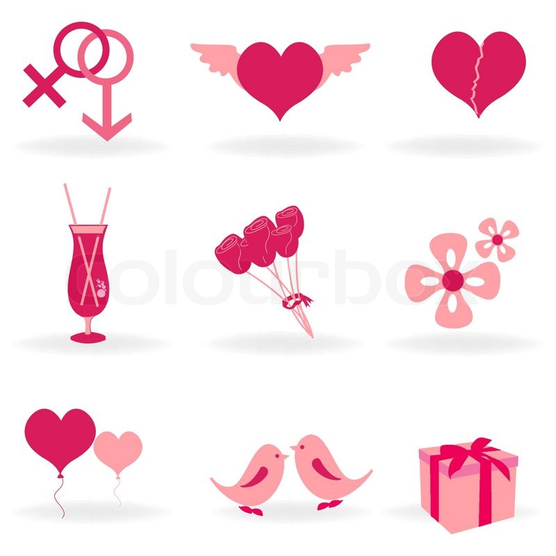 Template Circle Valentines day, Love icon | Stock Vector | Colourbox