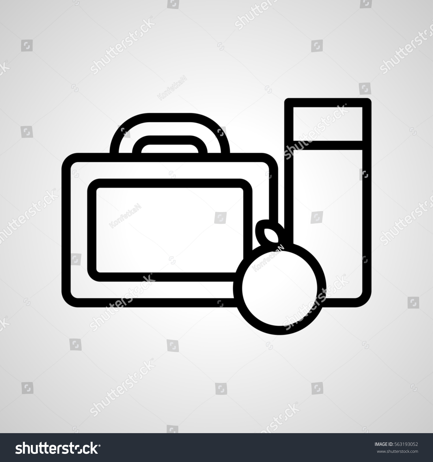 Lunchbox Flat Design Long Shadow Icon. Apple On Lunch Box. Vector 