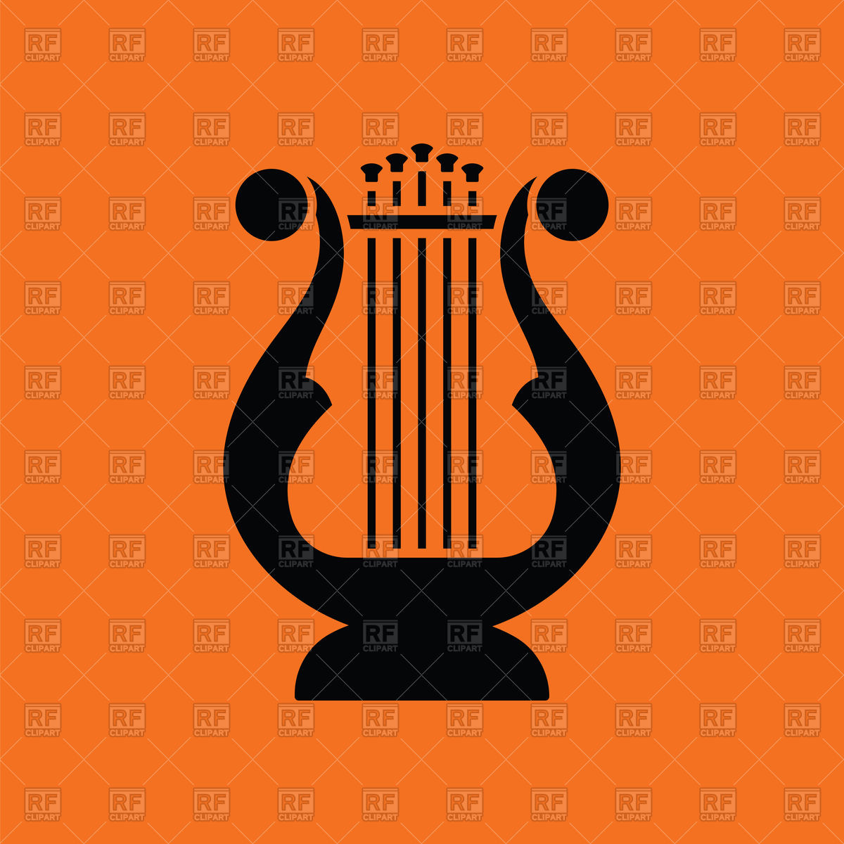 Lyre vector sketch icon isolated on background. Hand drawn Lyre 