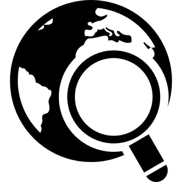 World with magnifying glass Icons | Free Download