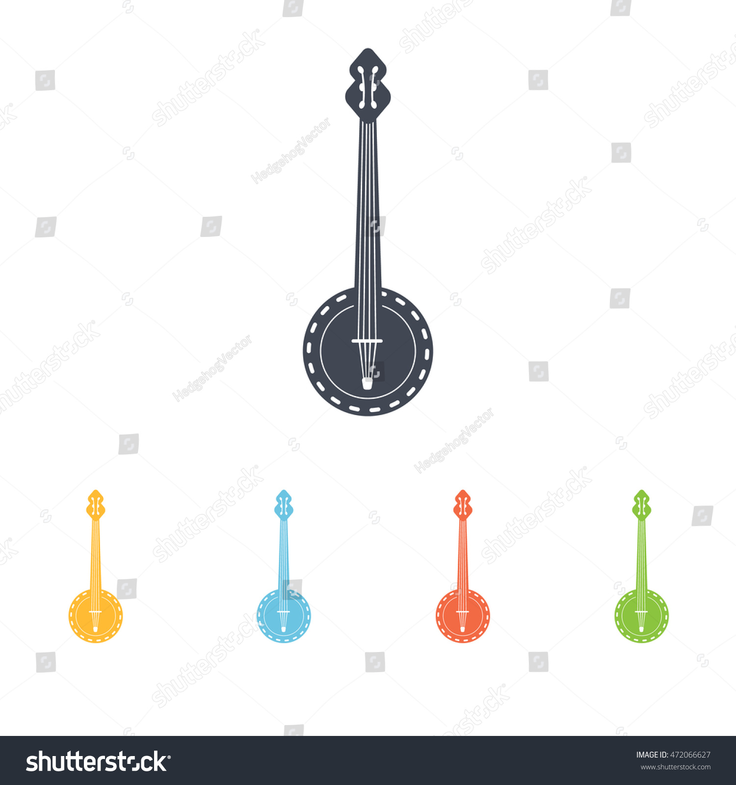 Italian mandolin icon in cartoon style isolated on