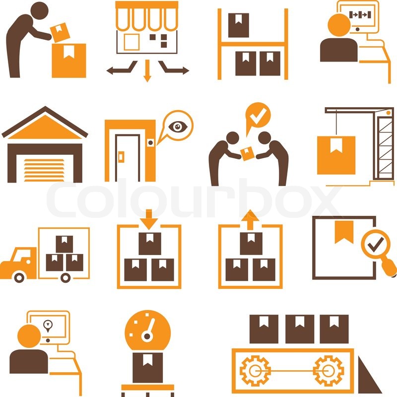 Conveyor Production Manufacturing Line And Workers Vector Icons 