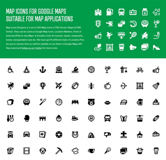Vector icon set - when you need indicate the place on the map 