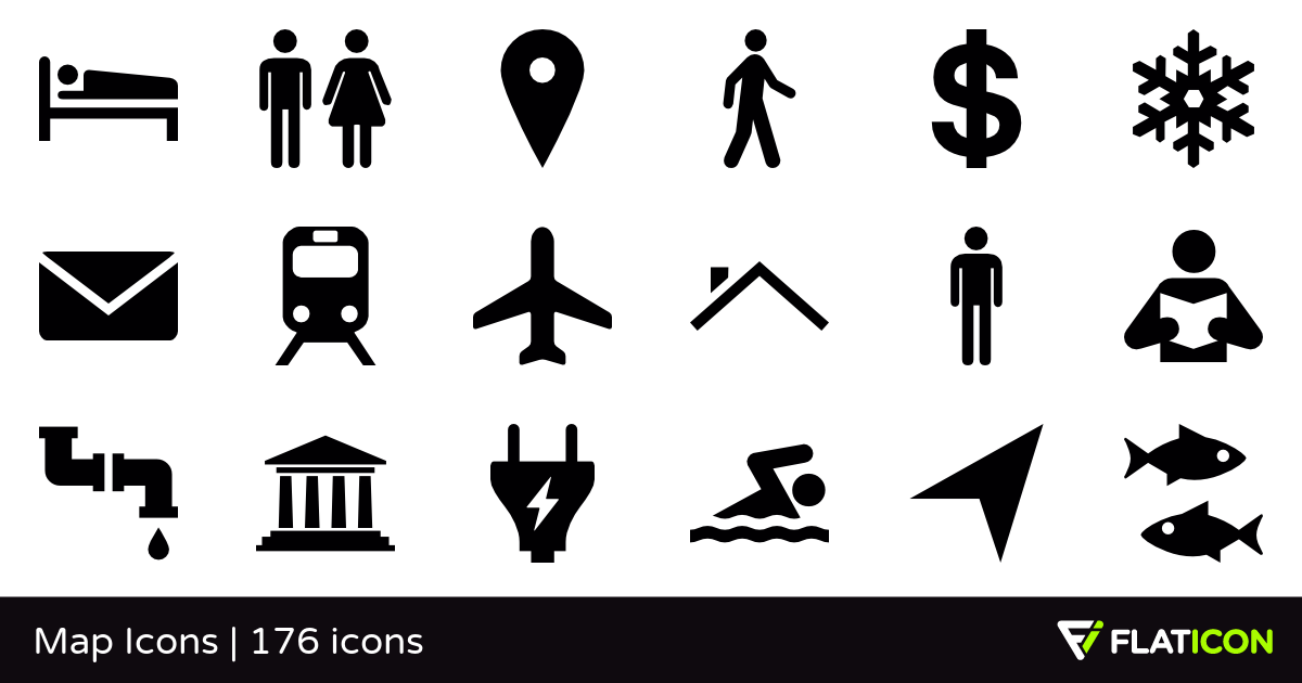 Map circle icons on white background. GPS and Navigation. Vector 