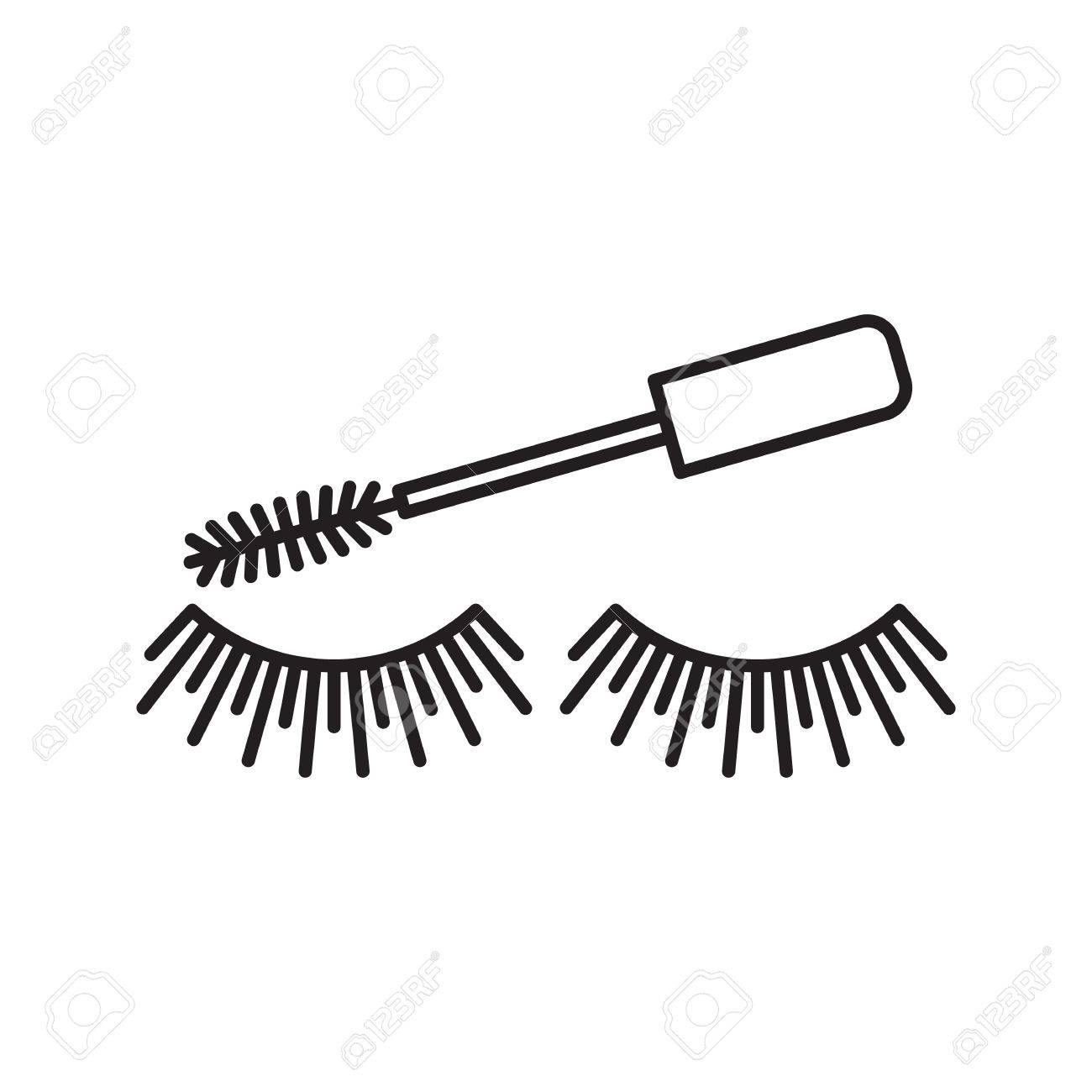 Figure eyelash mascara icon Royalty Free Vector Image