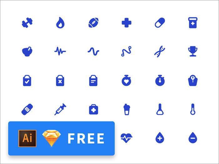 Medical icon set 20 free icons (SVG, EPS, PSD, PNG files)