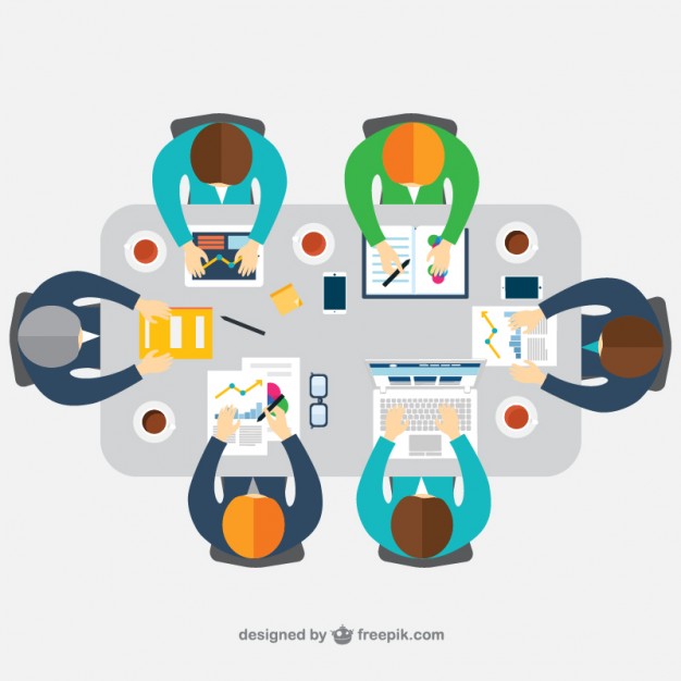 Business Meeting In Top View Stock Vector - Illustration of 
