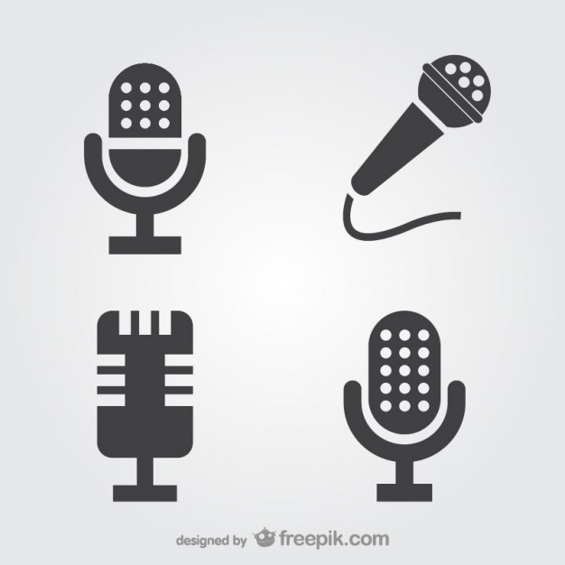 Retro microphone vector icon