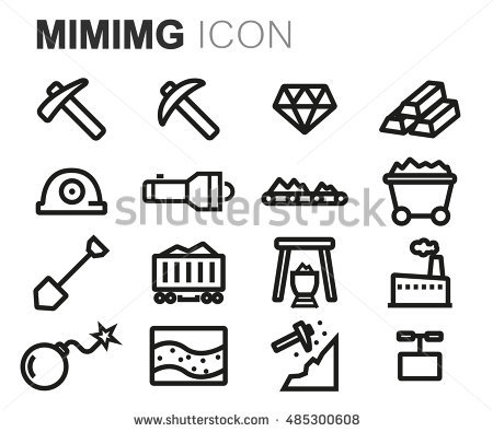 Rock Coal mining icon. Mountain of coal isolated. Vector 