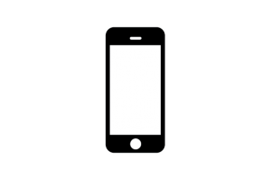 Clipart - Mobile Icon - White on Black