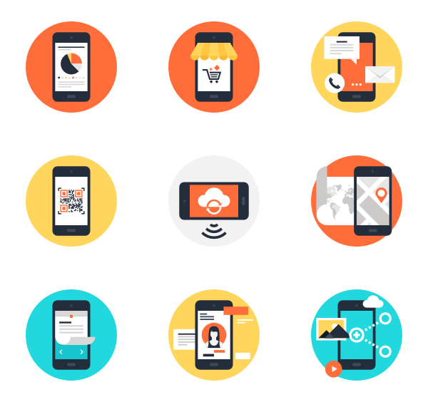 Mobile devices and wireless technology Simplus icons series 