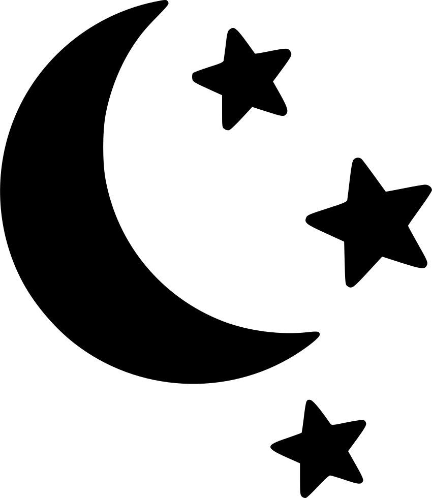 Night symbol of the moon with a cloud and stars Icons | Free Download
