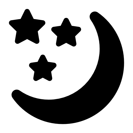 Moon and stars in a cloud - Free shapes icons