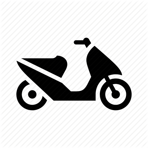 Black moped icon on white background - scooter Royalty Free Vector 