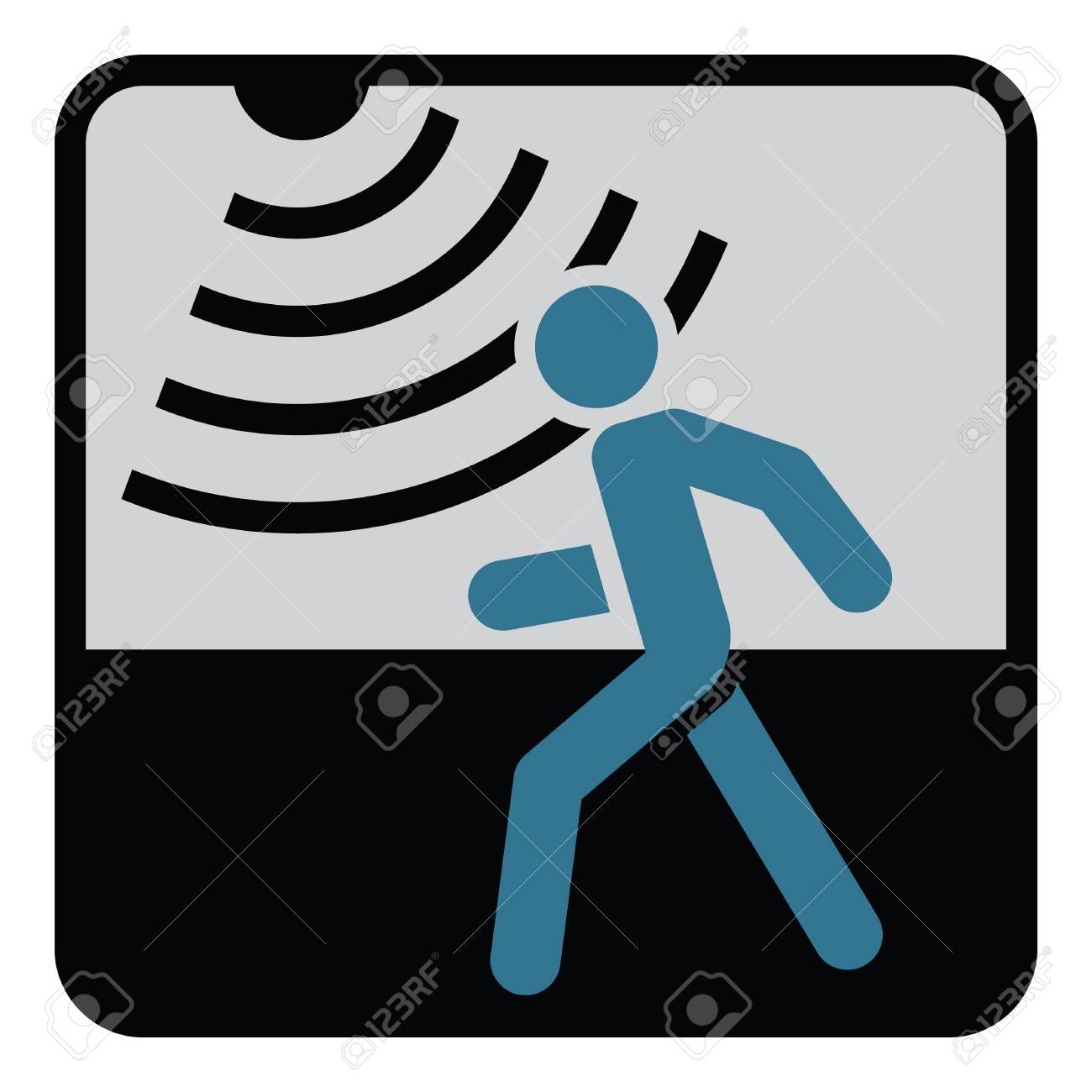 Motion Detector Solid Icon, Security And Guard, Vector Graphics 