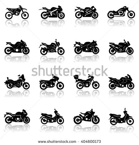 Motorbike Icon Set- Illustration | Harley or biker stufff 