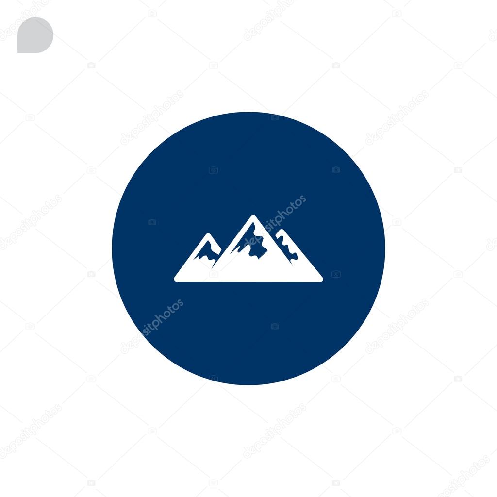 Mountain range icon in cartoon style isolated on white clipart 