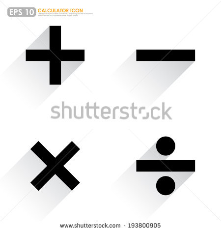 Mathematics signs. Add icon. Minus icon. Multiply icon. Divine i 