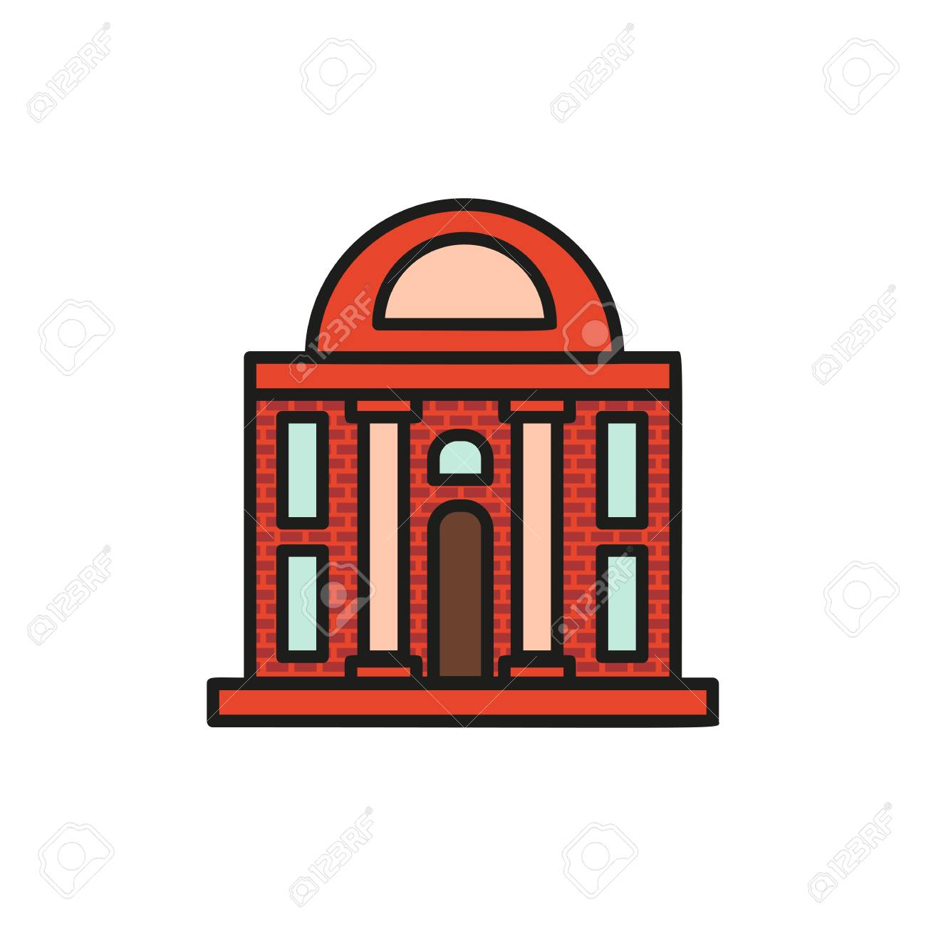 Thin line municipal services icons Royalty Free Vector Image