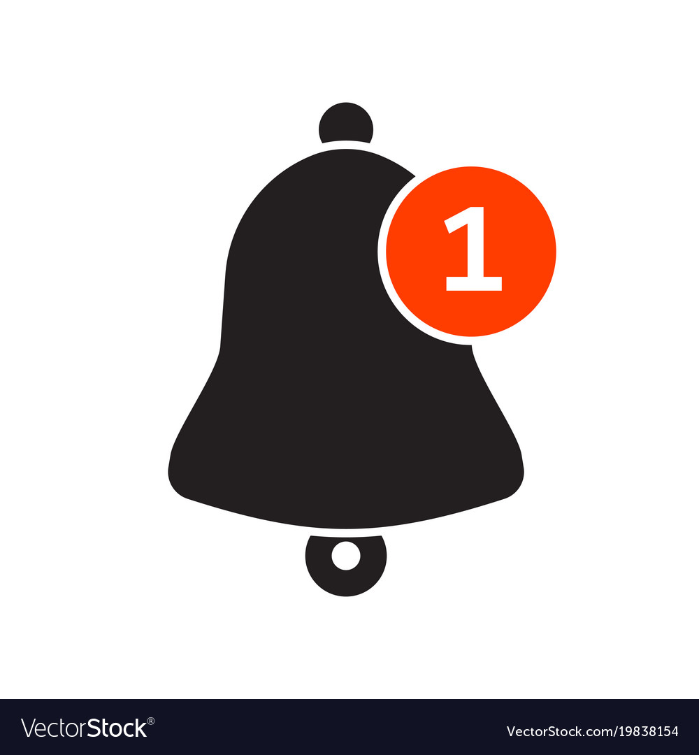 New notification icon, bell with a thumb up hand, isolated eps 