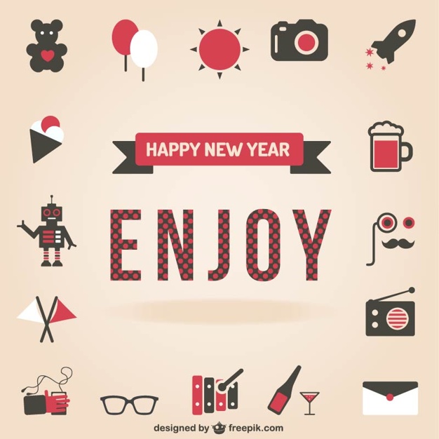 New Year Party Icon Set, Vector Eps10 Stock Vector - Illustration 