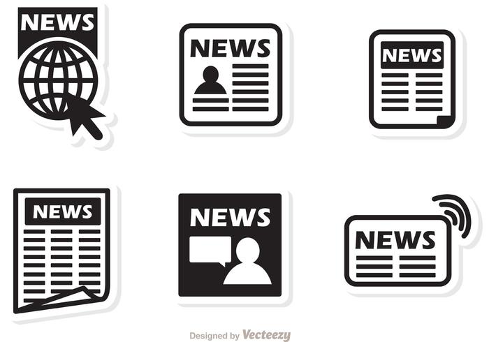 Black Icons News Vector - Download Free Vector Art, Stock Graphics 