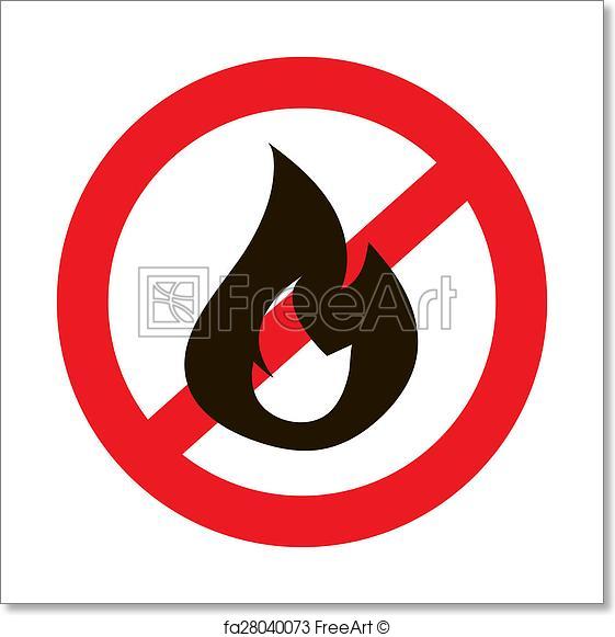 Free art print of No fire sign. No fire sign, no matches symbol 
