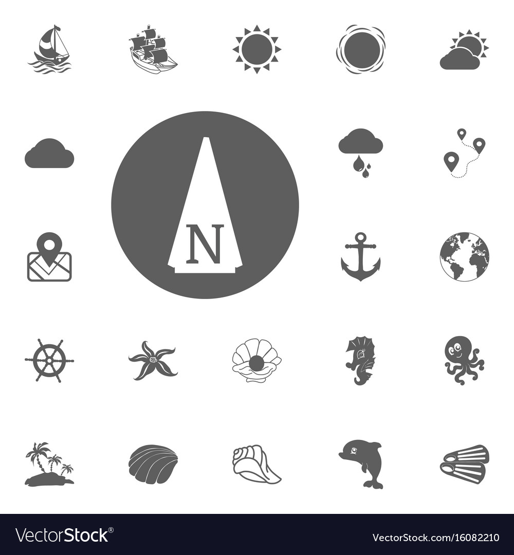 Compass Arrow Vector Icon. N Logotype. Stock Vector - Illustration 