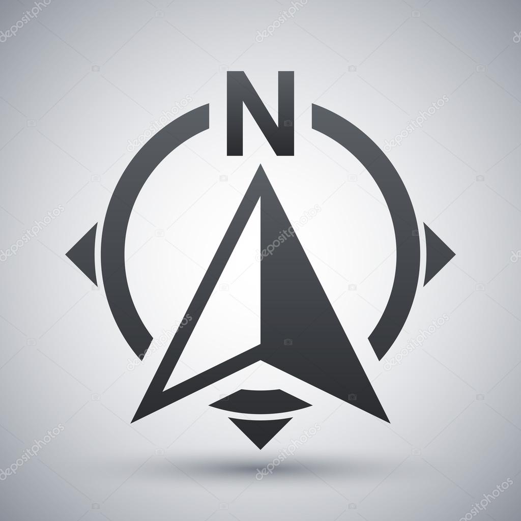 Classic Arrows Direction North Icon  Style: Simple Black