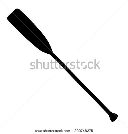 Kayak and rowing oar flat icon on a yellow background vector 