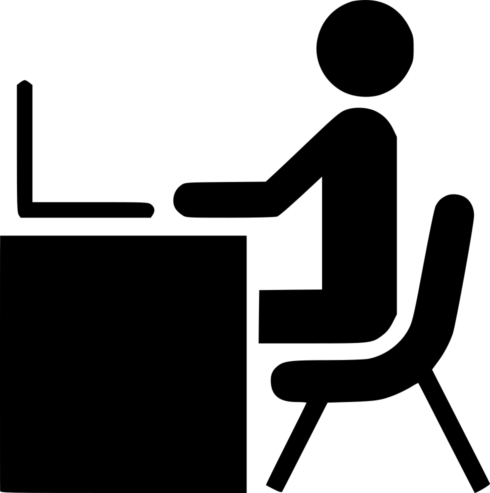 Chair, cubicle, desk, job, man, monitor, office, working icon 