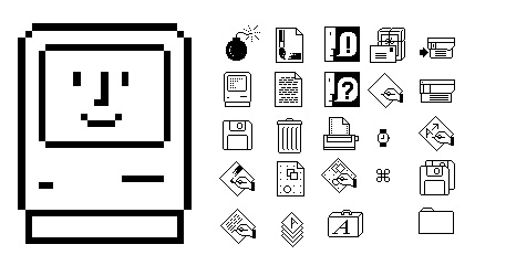 Vector Retro Computer Icon With Keyboard And CRT Monitor Icon 