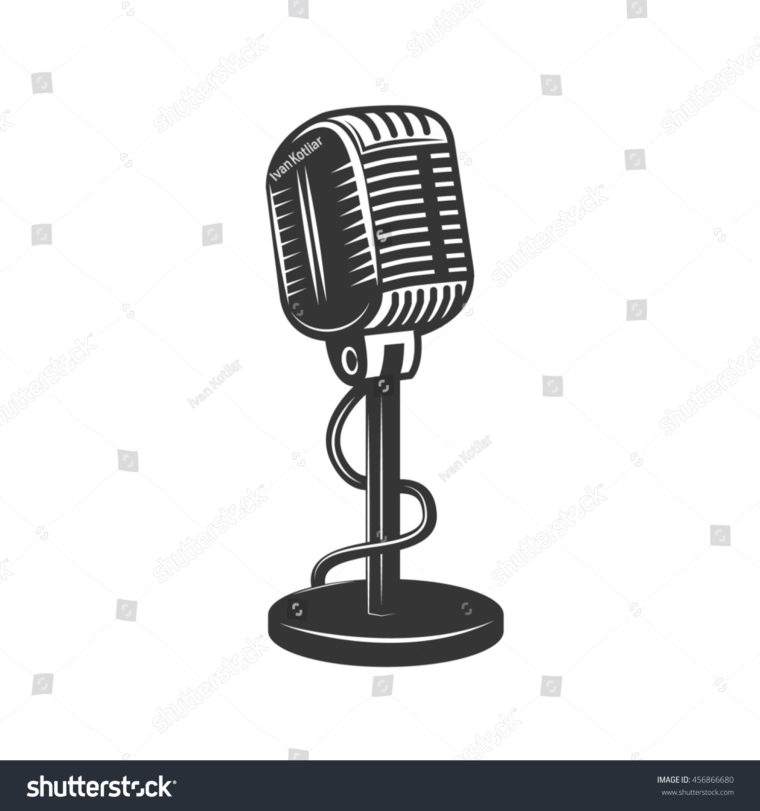 Old microphone icon. flat design. vector illustration. vectors 