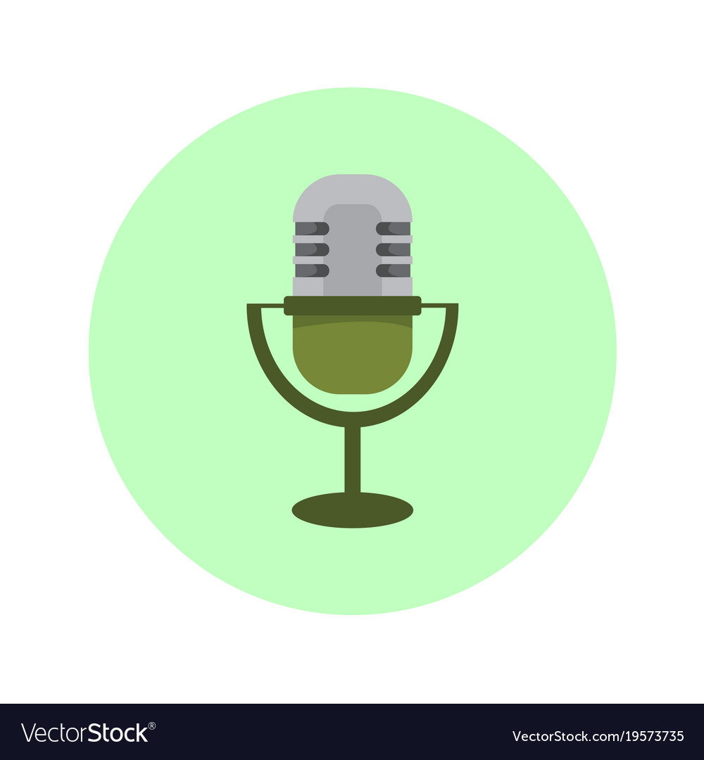 Old Microphone Icon Black Round Icon Stock Vector 394600147 