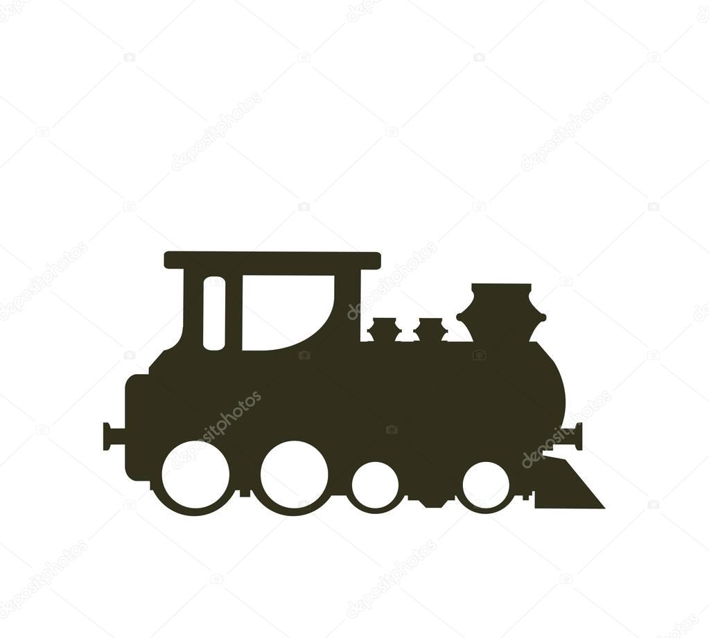 Train icon: old classic steam engine locomotive pictogram  Stock 