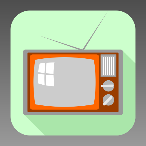 Flat old TV icon by ivprogrammer 