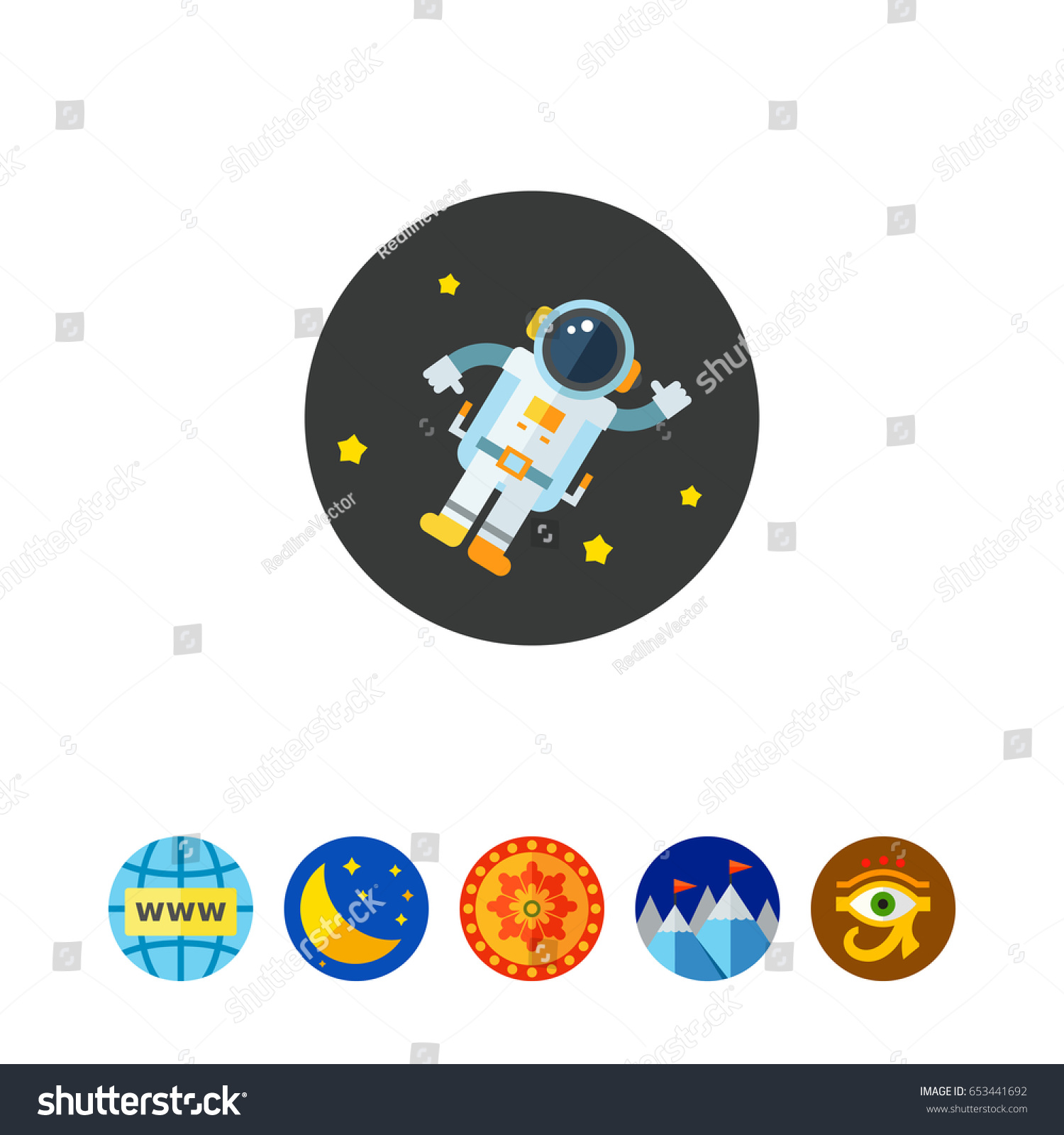 Outer space icons set, simple style. Outer space icons set. eps 