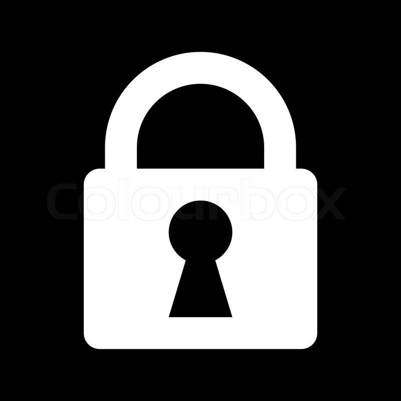 Padlock Icon Vector. Flat simple Blue pictogram in a circle 