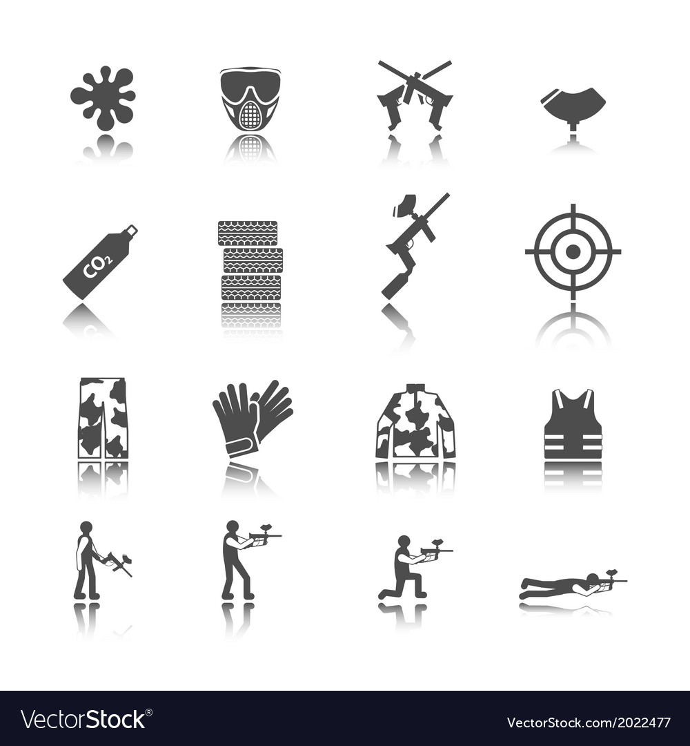 Paintball Icons stock vector. Illustration of army, hand - 38971619
